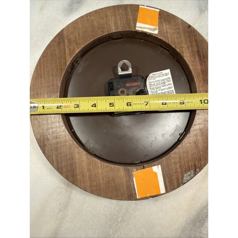 Sunbeam Oak With Gold Trim Quartz Round Wall Clock 11